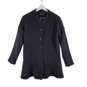 Clockhouse Black Long Sleeve Button Front Peplum Coat‎ Jacket Women's Size M